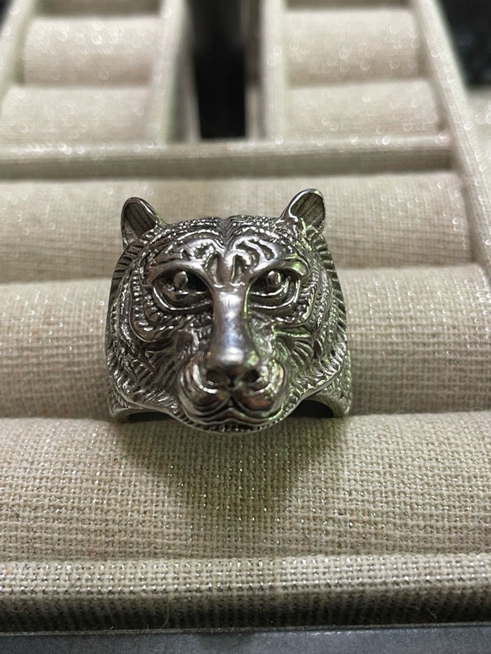 Stainless Steel Tiger Ring Size 11.5 Chunky Statement‎ Safari